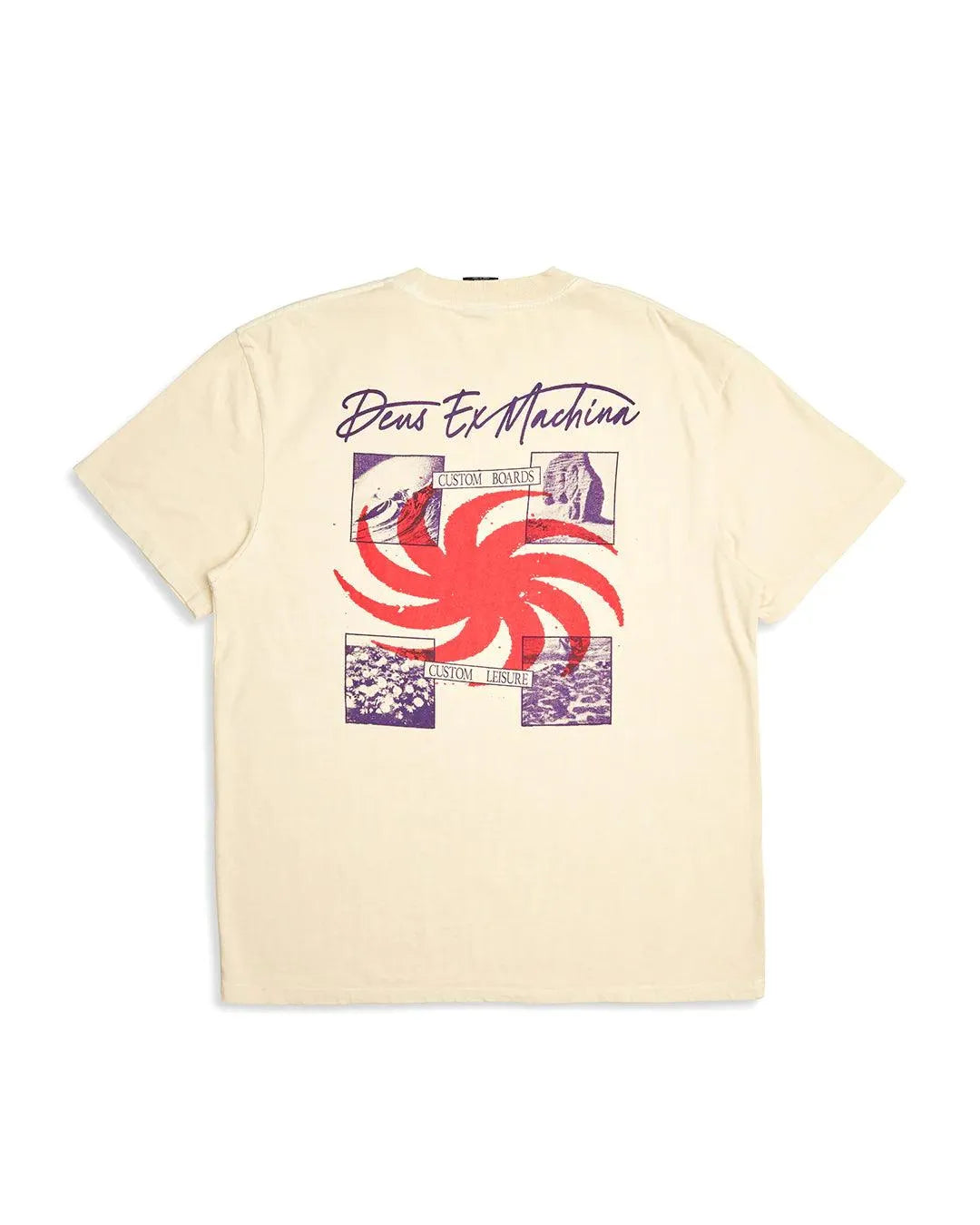 Camiseta Deus Ex Machina Custom Leisure Tee Dirty White - ECRU