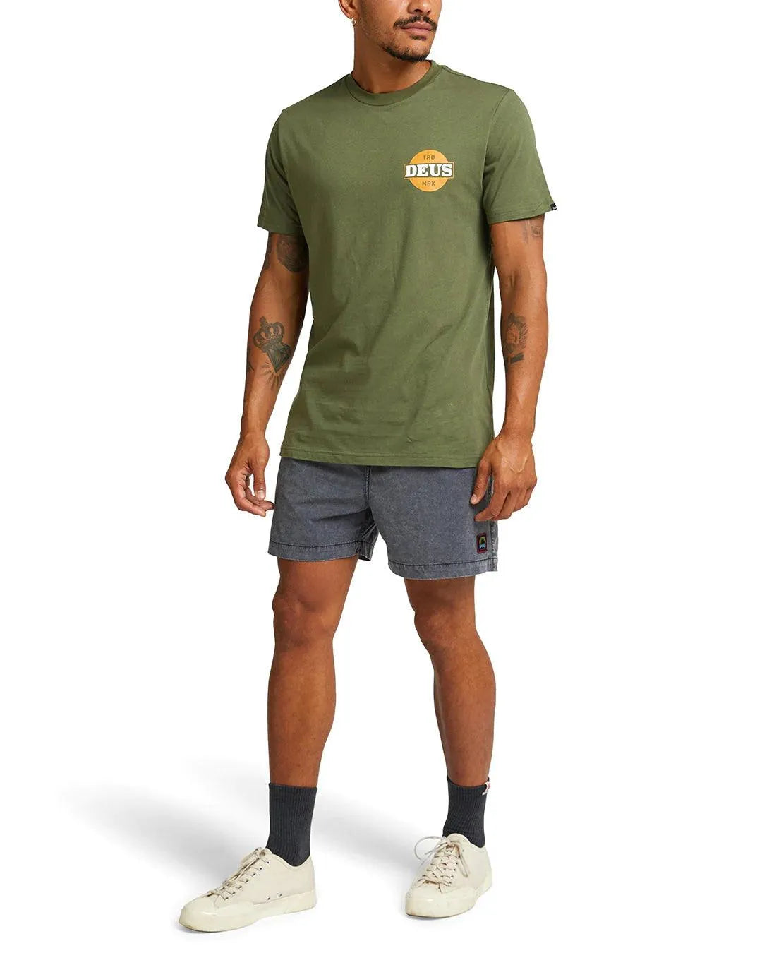 Camiseta Deus Ex Machina Hot Streak Tee Loden Green - ECRU