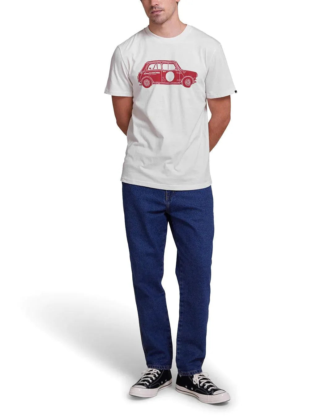 Camiseta Deus Ex Machina Mini Tee Vintage White - ECRU