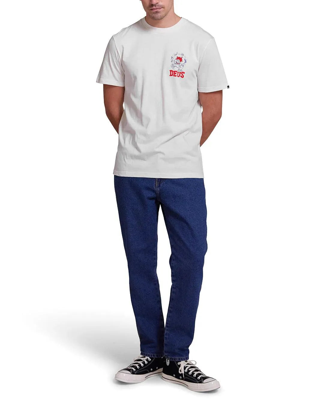 Camiseta Deus Ex Machina New Redline Vintage White - ECRU