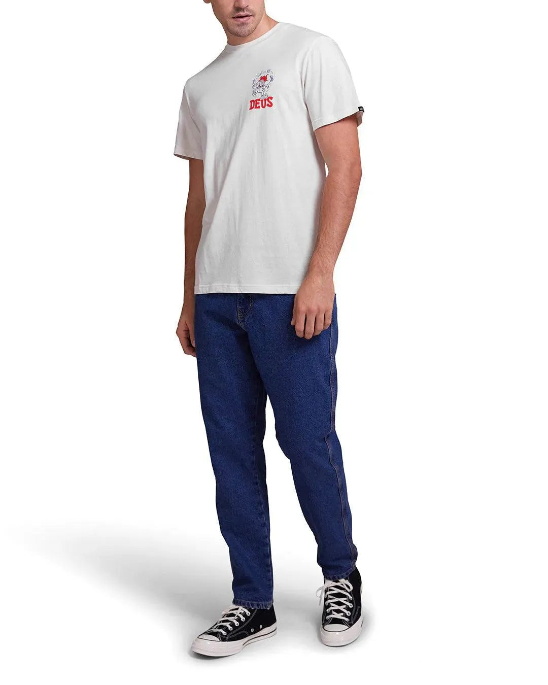 Camiseta Deus Ex Machina New Redline Vintage White - ECRU