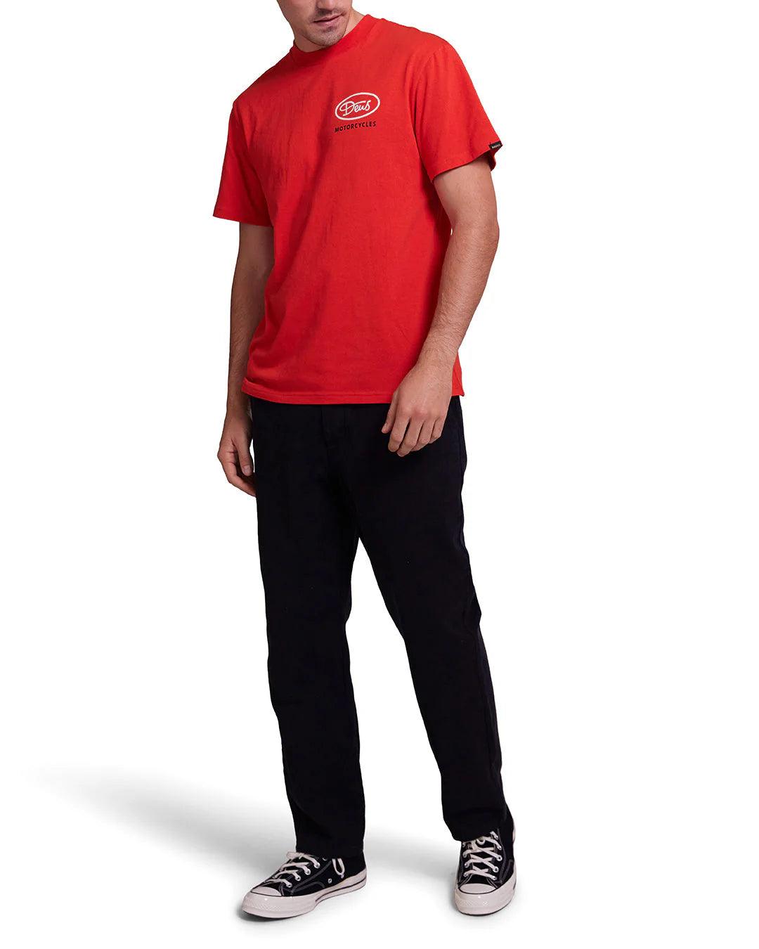 Camiseta Deus Ex Machina Shimmy Mandarin Red - ECRU