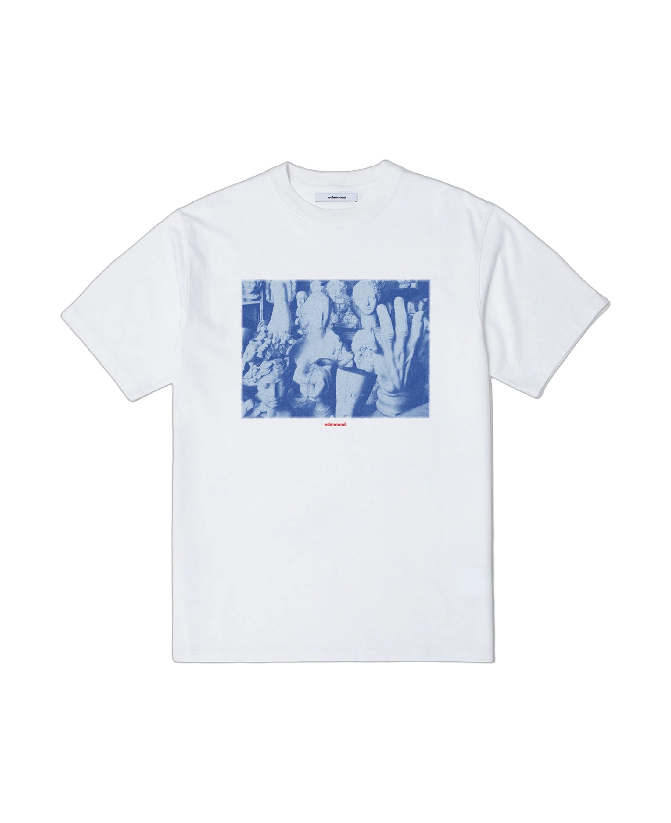 Camiseta EDMMOND STUDIOS Art Storage White — vista frontal, fondo transparente