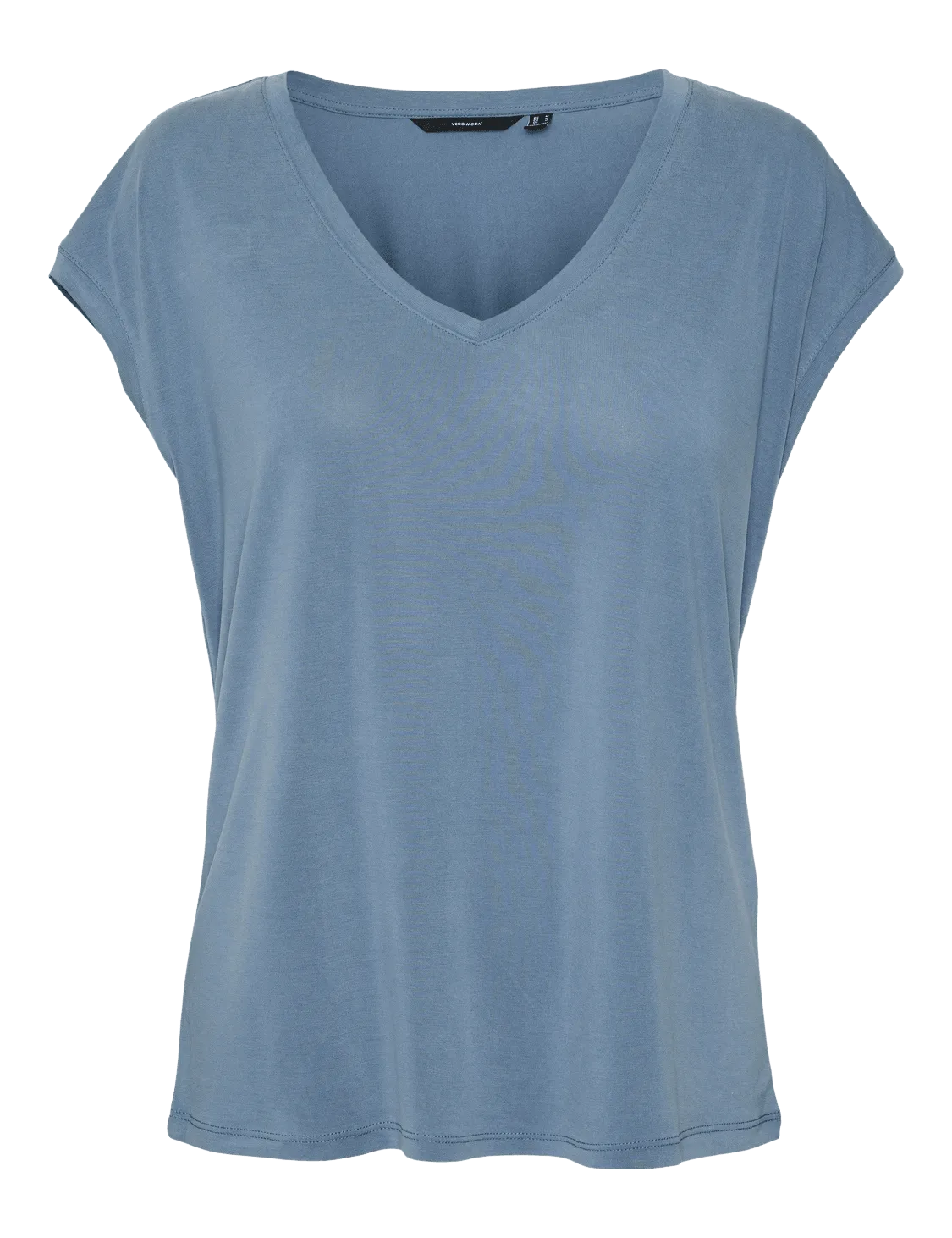 Camiseta Filli Básica de Mujer Vero Moda Cuello Pico China Blue - ECRU