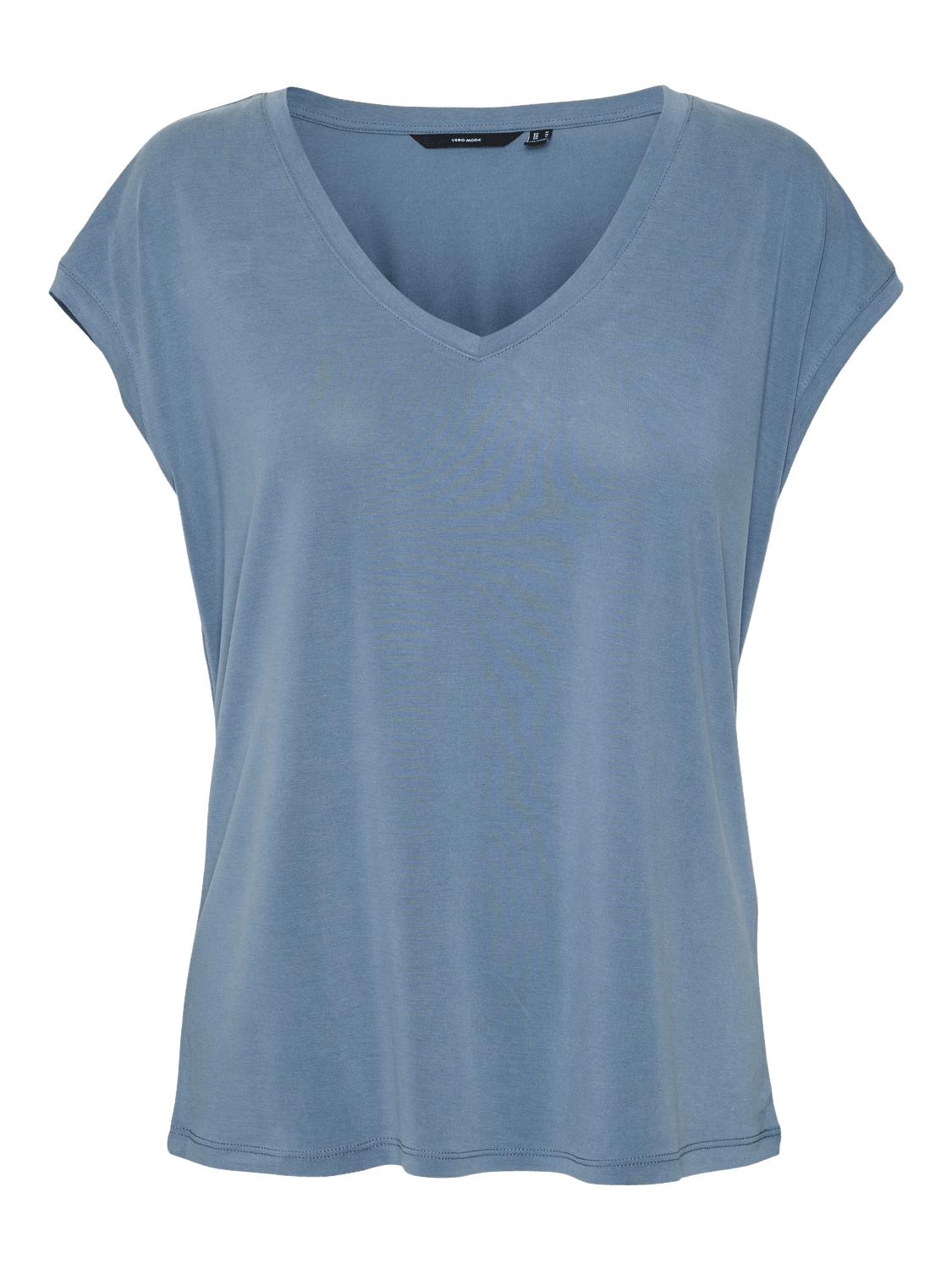 Camiseta Filli Básica de Mujer Vero Moda Cuello Pico China Blue - ECRU