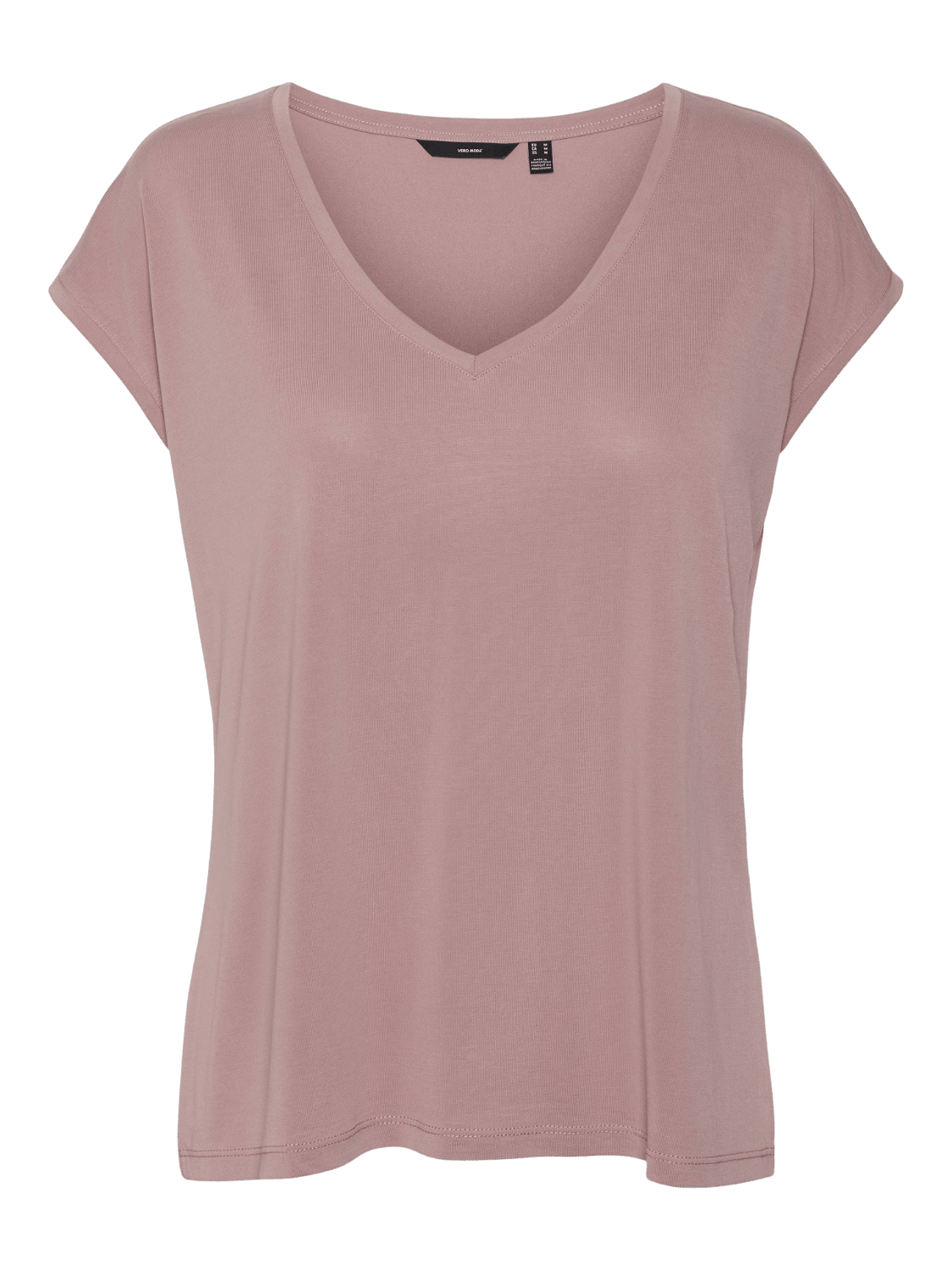 Camiseta Filli Básica de Mujer Vero Moda Cuello Pico Nostalgia Rose - ECRU