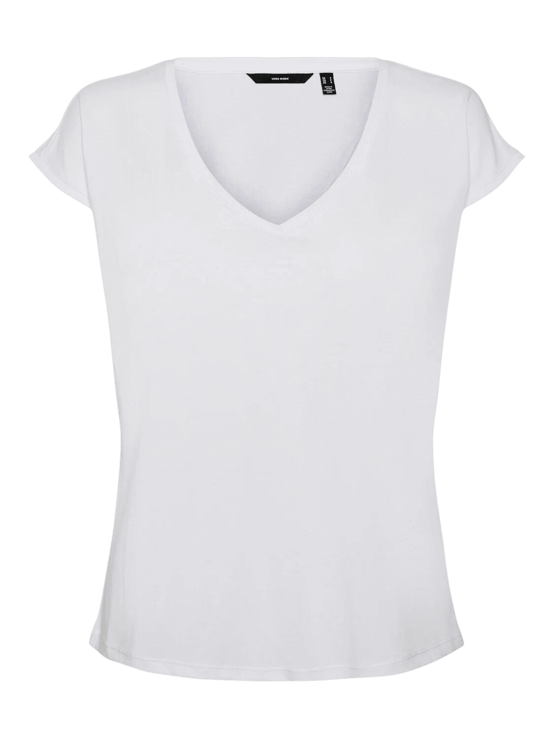 Camiseta Filli Básica de Mujer Vero Moda Cuello Pico Snow White - ECRU