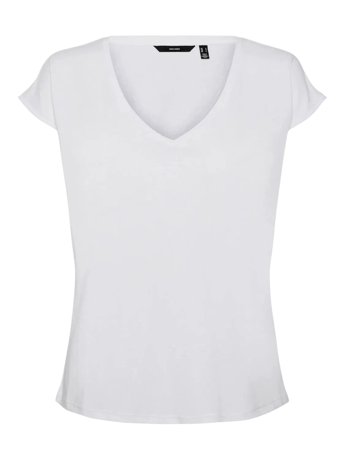 Camiseta Filli Básica de Mujer Vero Moda Cuello Pico Snow White - ECRU