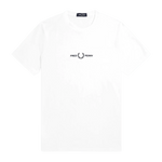 Camiseta Fred Perry Bordada M4580 Blanca - ECRU