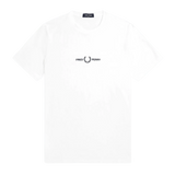 Camiseta Fred Perry Bordada M4580 Blanca - ECRU