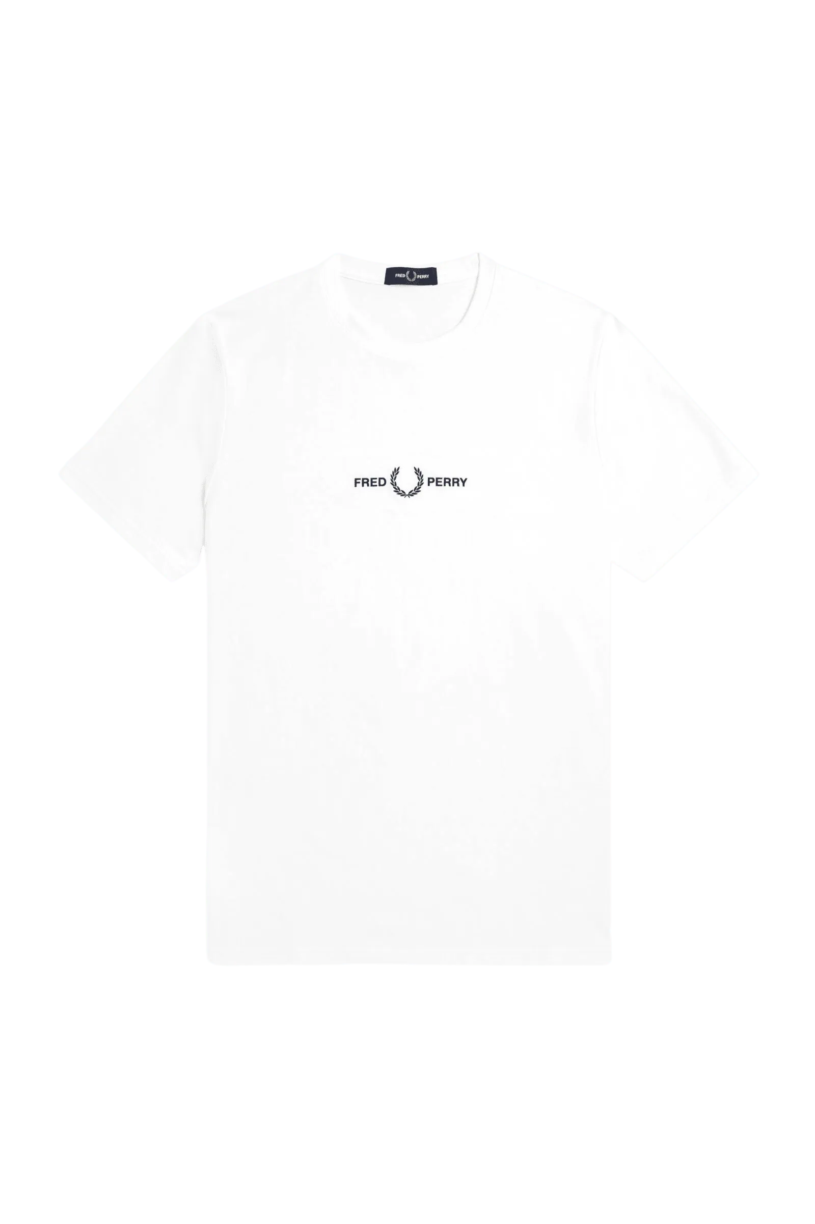 Camiseta Fred Perry Bordada M4580 Blanca - ECRU