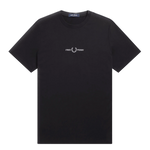 Camiseta Fred Perry Bordada M4580 Negra - ECRU