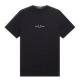 Camiseta Fred Perry Bordada M4580 Negra - ECRU