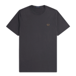 Camiseta Fred Perry M1600 Gris Ancla Caramelo Oscuro - ECRU