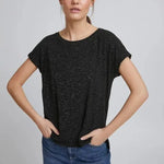 Camiseta ICHI Rebel Black - ECRU