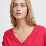 Camiseta ICHI Rebel Cuello Pico Love Potion - ECRU