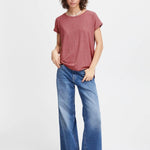 Camiseta ICHI Rebel Heather Rose - ECRU