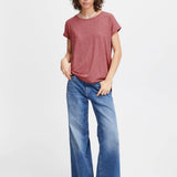 Camiseta ICHI Rebel Heather Rose - ECRU