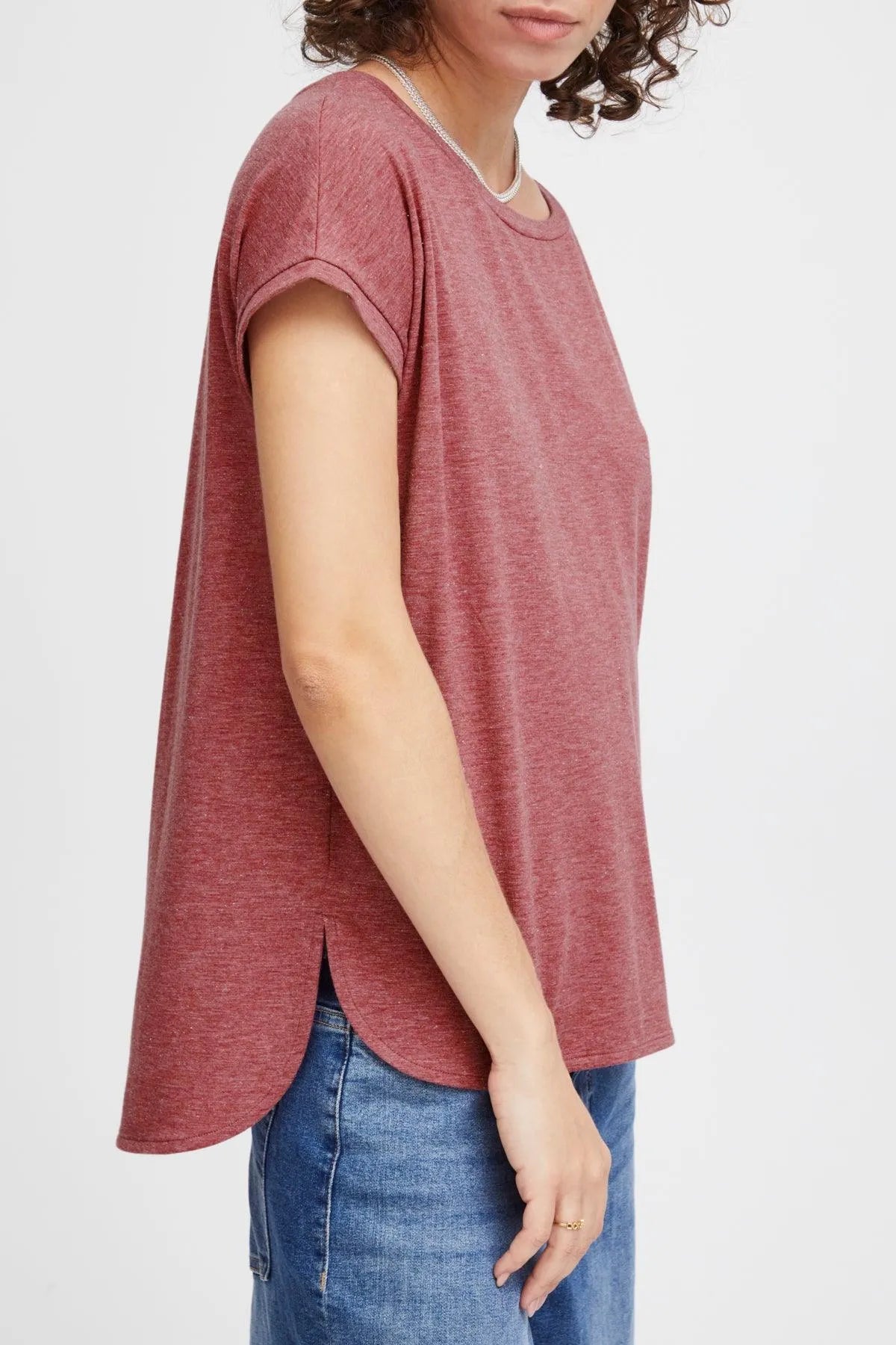 Camiseta ICHI Rebel Heather Rose - ECRU