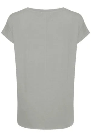 Camiseta ICHI Rebel Medium Grey Melange - ECRU