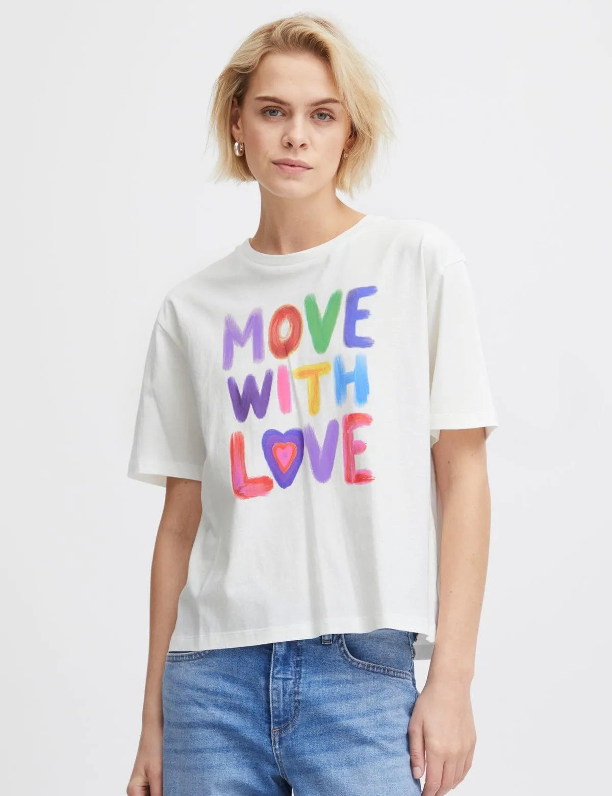 Camiseta ICHI Runella Cloud Dancer - ECRU