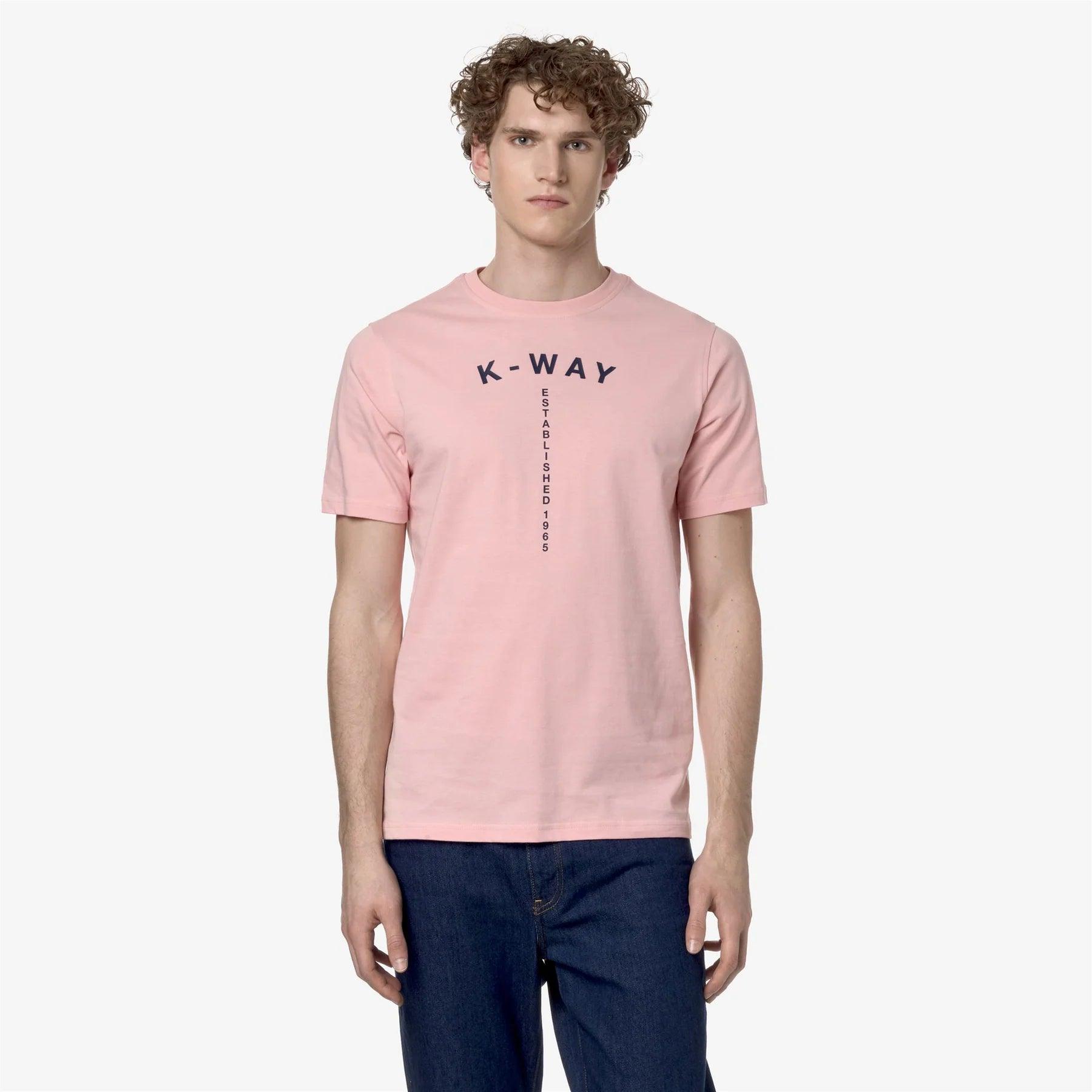 Camiseta K-WAY Odom Typo Est. Pink Ash - ECRU