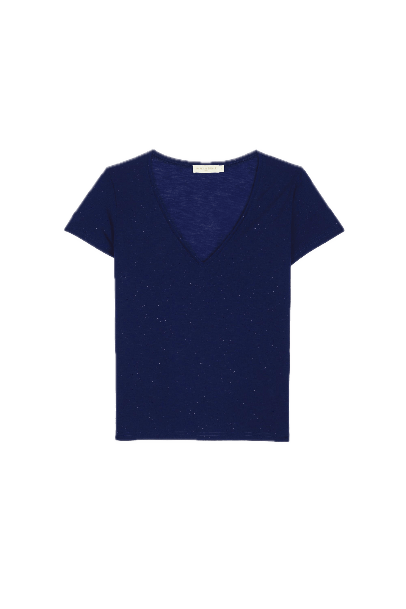 Camiseta La Petite Étoile Elvie Azul Marina de Cuello Pico - ECRU