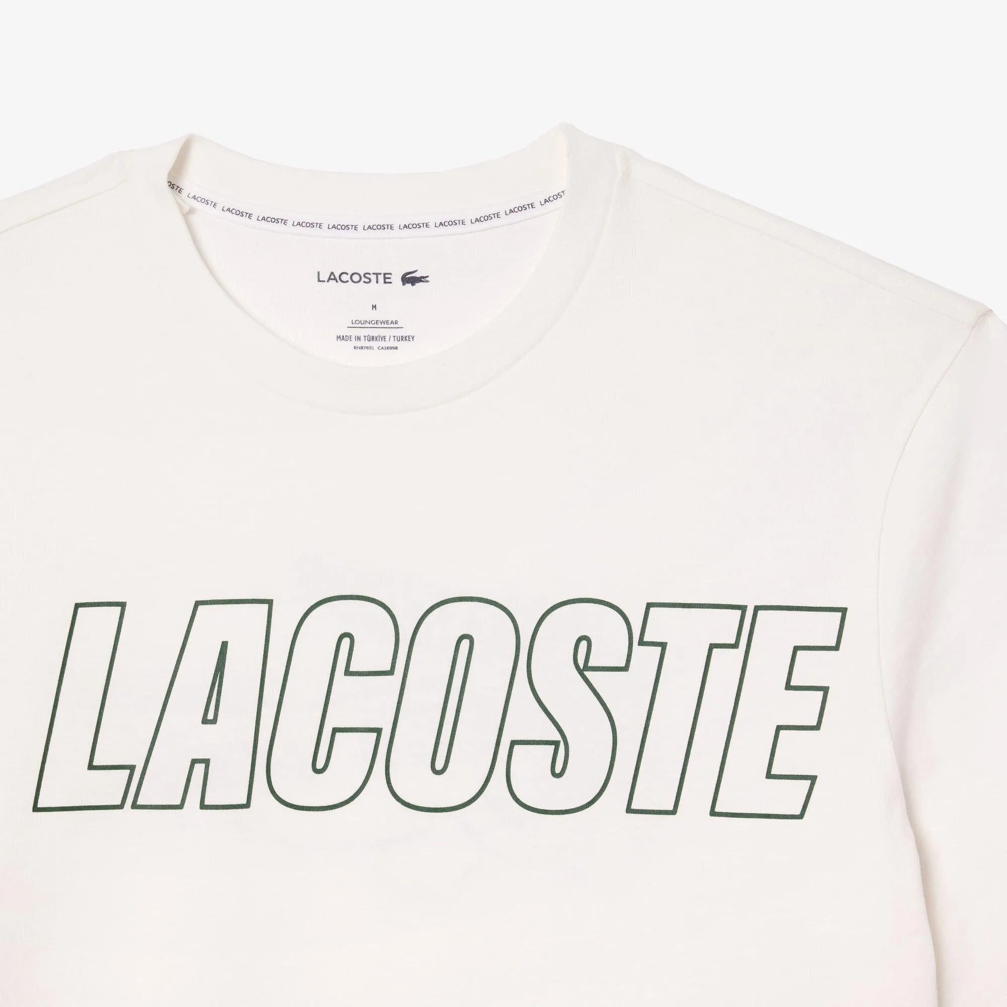 Camiseta Lacoste con Detalle de la Marca a Contraste - ECRU