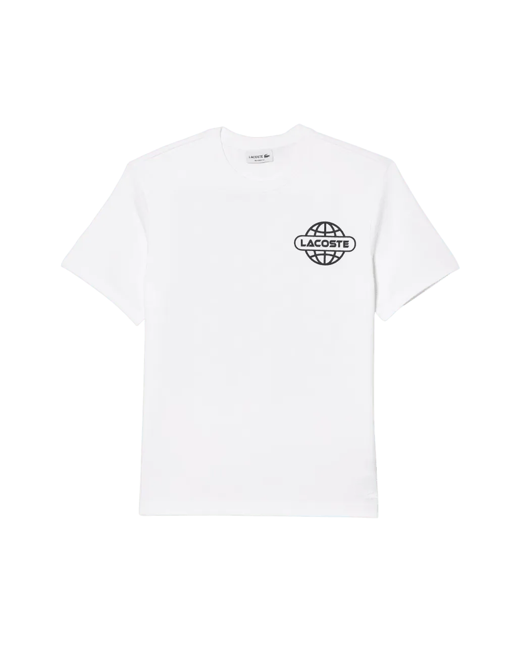 Camiseta Lacoste de punto de algodón grueso con estampado - ECRU