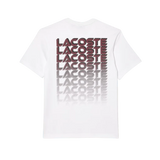 Camiseta Lacoste de punto de algodón grueso con estampado - ECRU