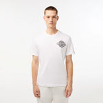 Camiseta Lacoste de punto de algodón grueso con estampado - ECRU
