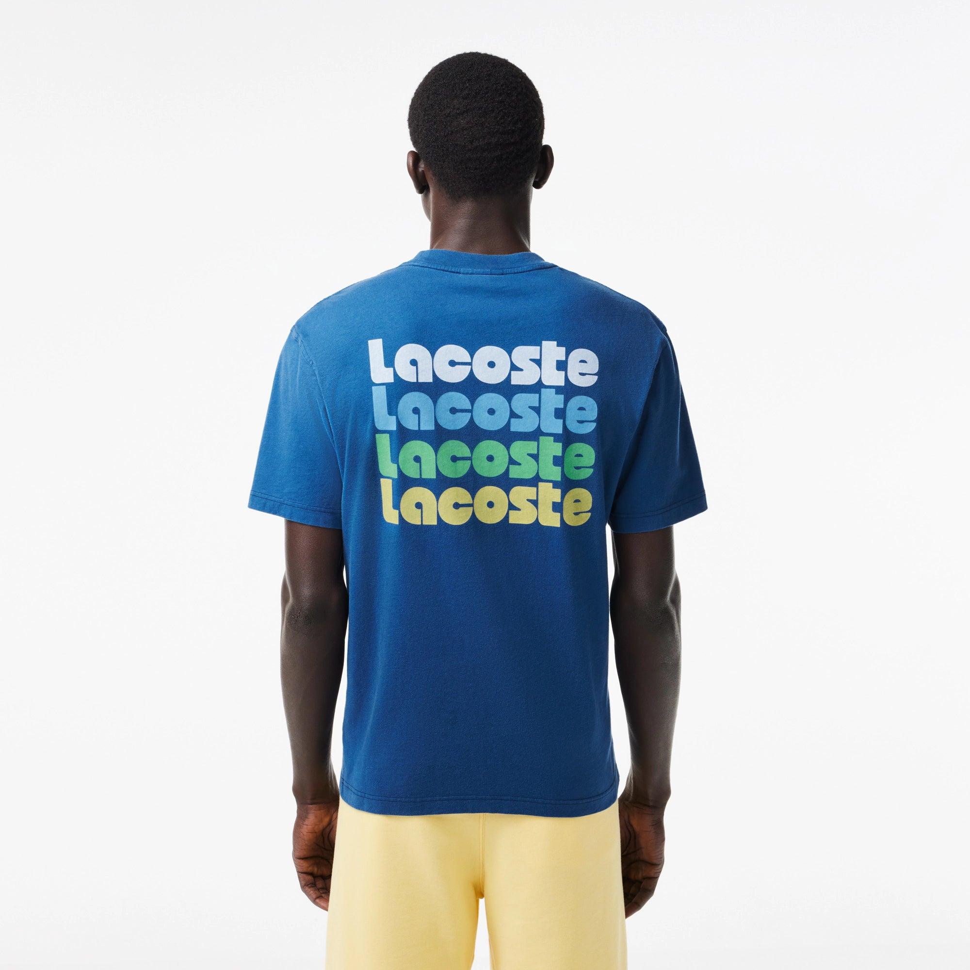 Camiseta LACOSTE Efecto Lavado Degradé Azul - ECRU