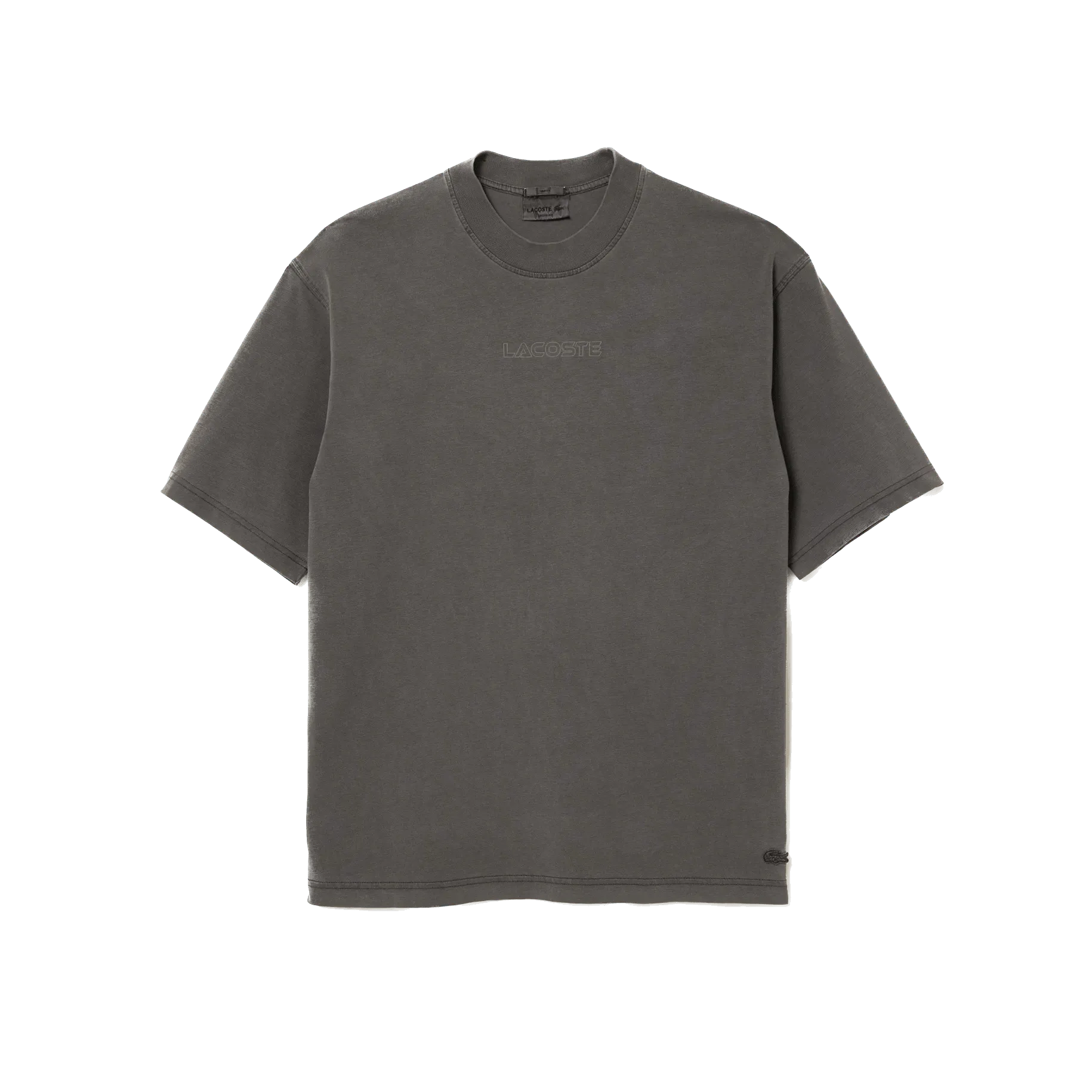 Camiseta Lacoste loose fit de punto de algodón - ECRU