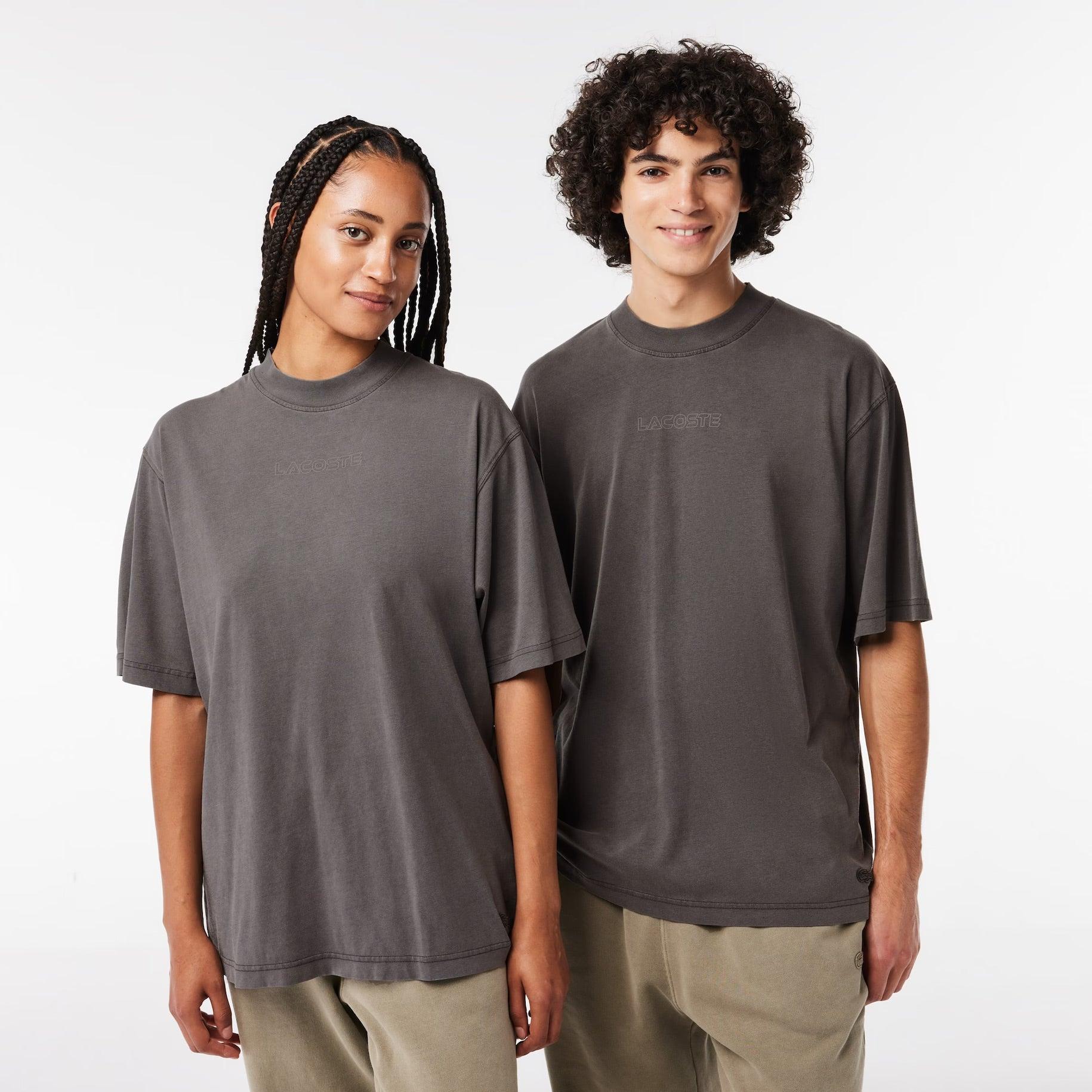 Camiseta Lacoste loose fit de punto de algodón - ECRU