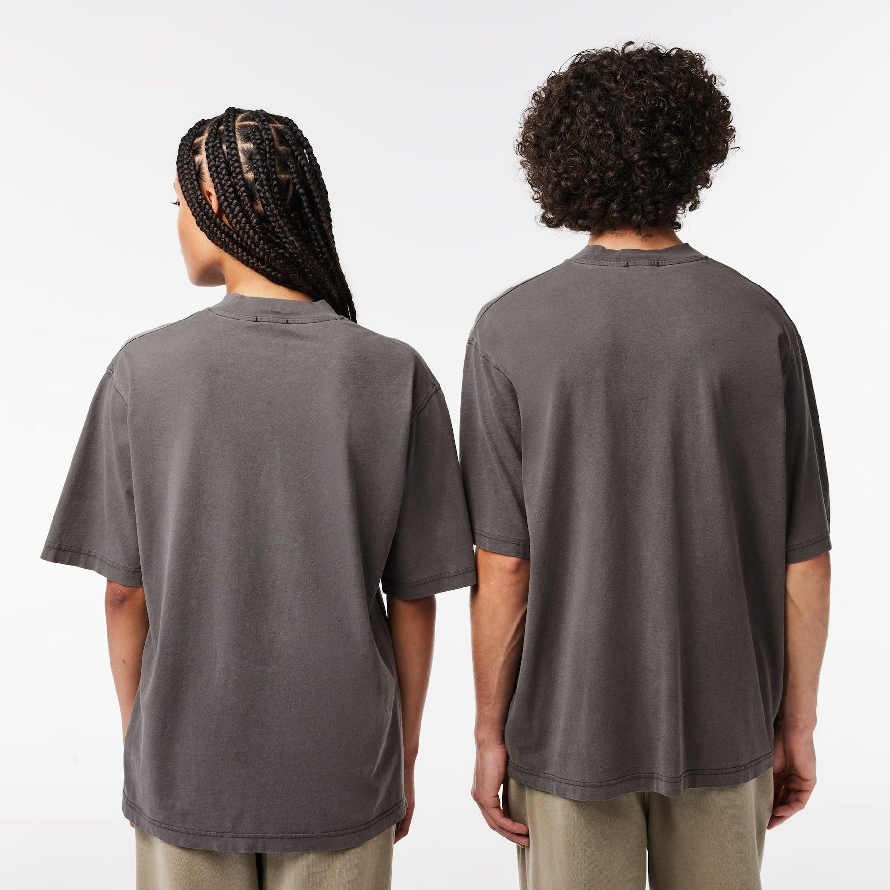 Camiseta Lacoste loose fit de punto de algodón - ECRU