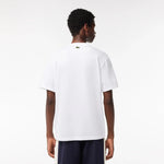Camiseta Lacoste relaxed fit en punto acolchado con insignia - ECRU