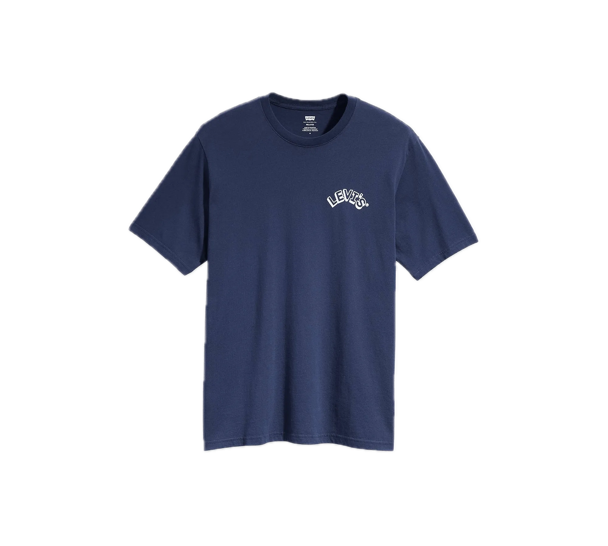 Camiseta Levi's® Arched Headline Naval Academy Azul - ECRU