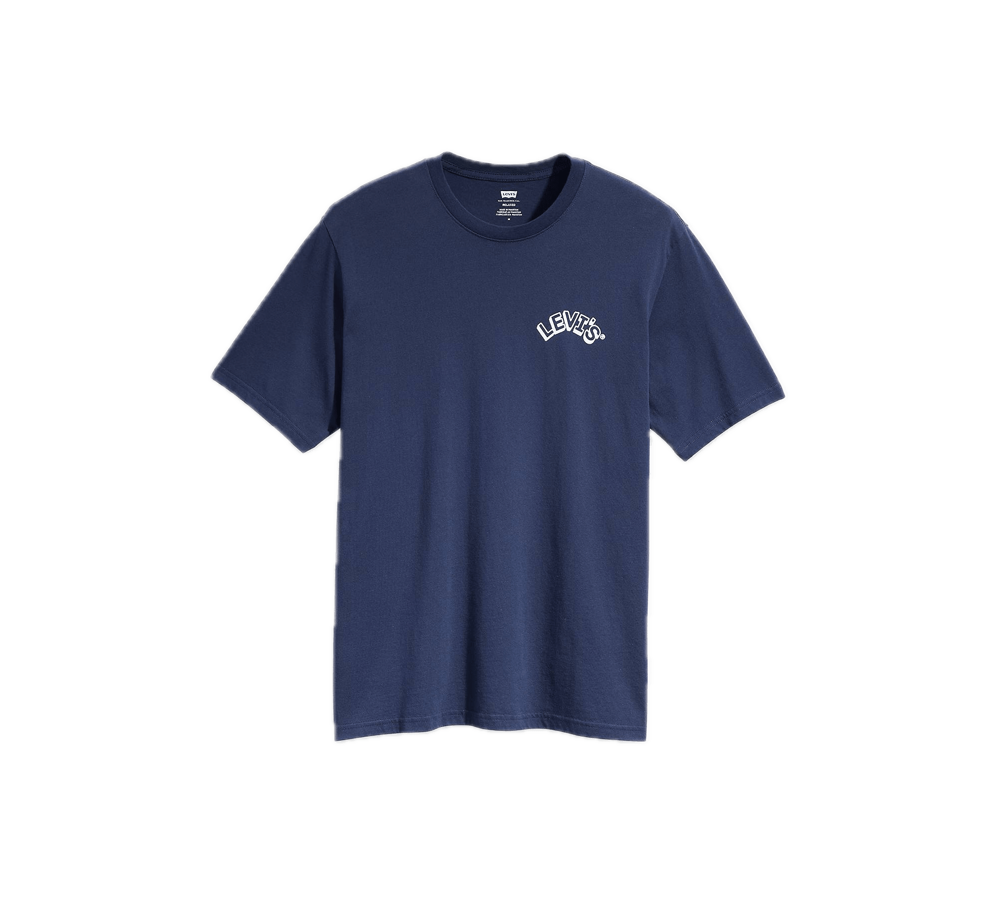 Camiseta Levi's® Arched Headline Naval Academy Azul - ECRU