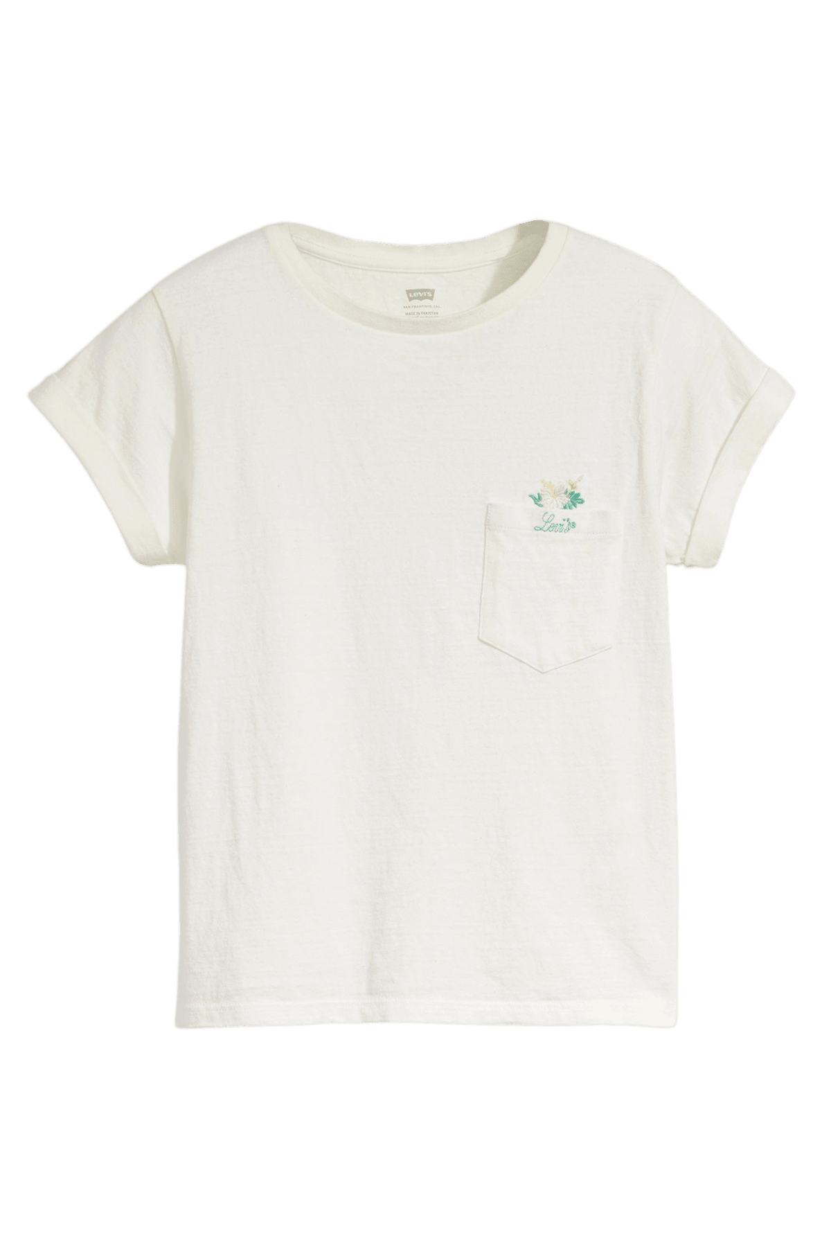 Camiseta Levi's® Margot Pocket Hibiscus Peek Cloud Dancer - ECRU