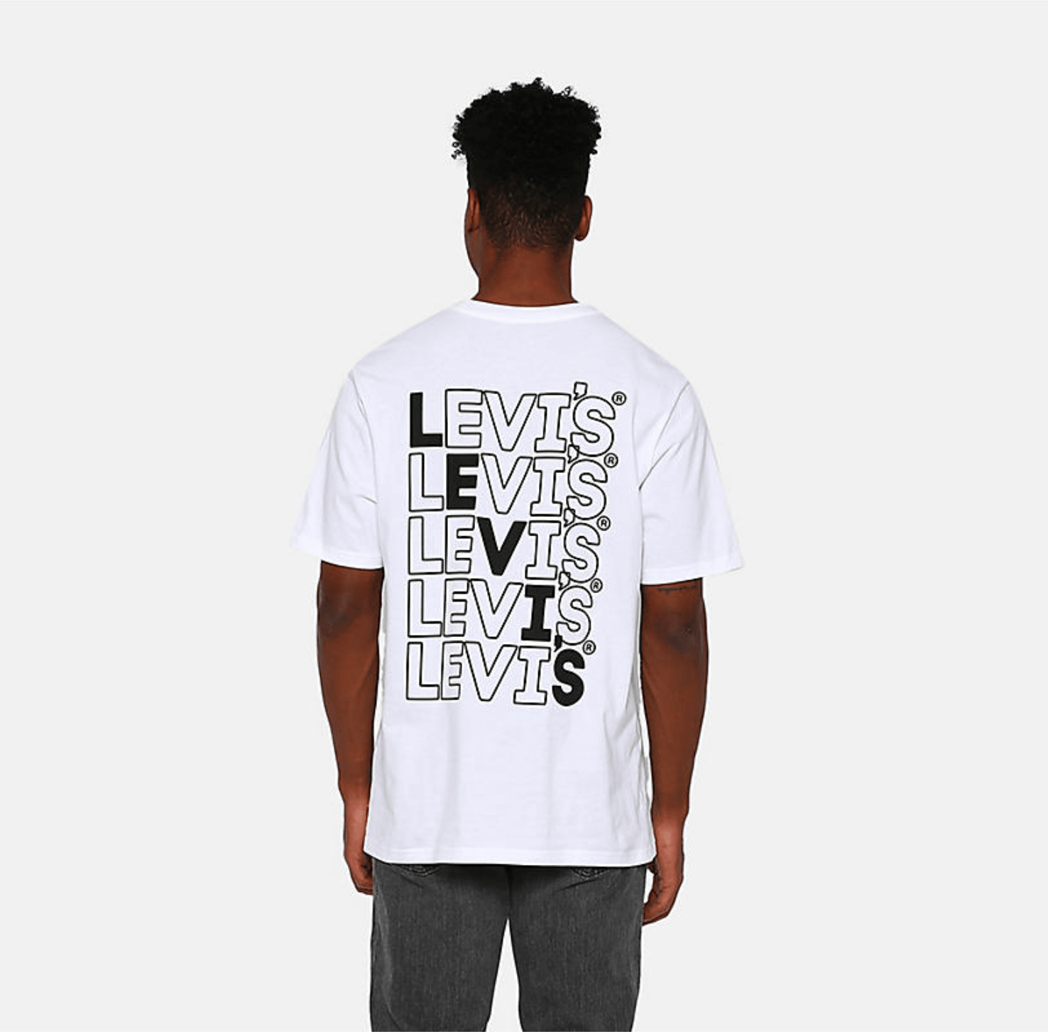 Camiseta Levi's® Stairstep Logo White - ECRU