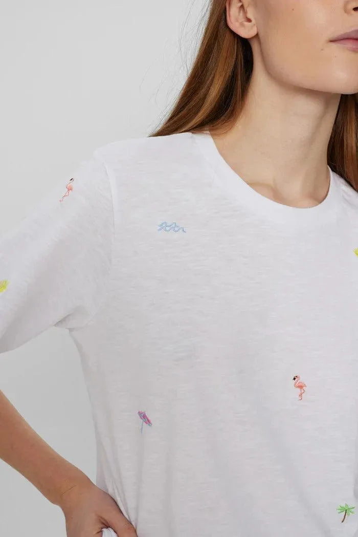 Camiseta Nümph Nuarias Bright White - ECRU