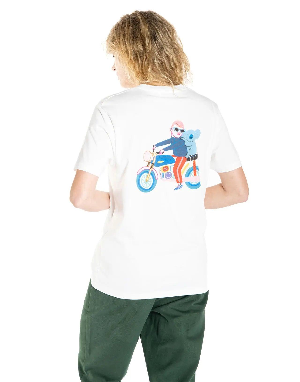 Camiseta Olow Unisex Moto Trip - ECRU