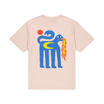 Camiseta Olow Unisex Oversized Pastel Pink Draco - ECRU