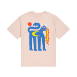 Camiseta Olow Unisex Oversized Pastel Pink Draco - ECRU