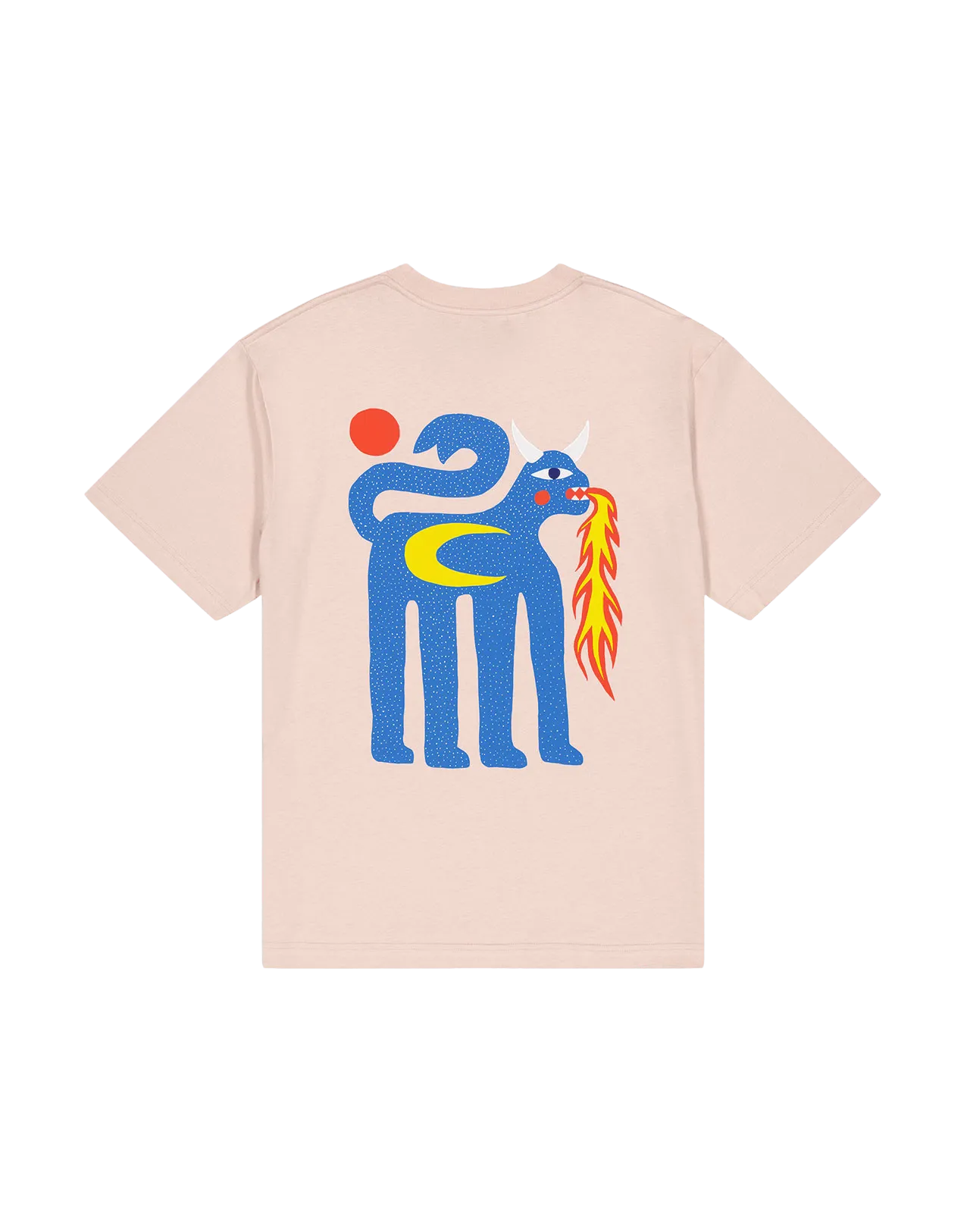 Camiseta Olow Unisex Oversized Pastel Pink Draco - ECRU