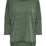 Camiseta ONLY Alba Oversize 3/4 Dark Green Bay - ECRU