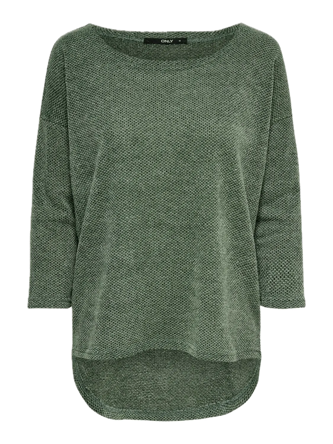 Camiseta ONLY Alba Oversize 3/4 Dark Green Bay - ECRU