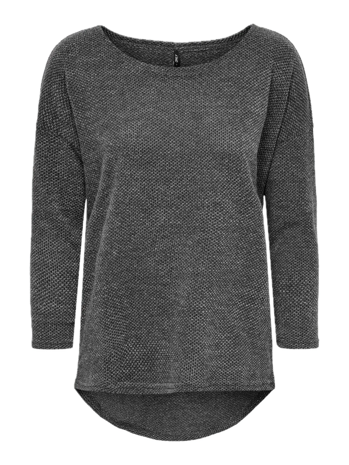 Camiseta ONLY Alba Oversize 3/4 Dark Grey Melange - ECRU