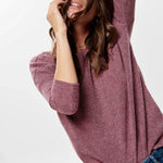 Camiseta ONLY Alba Oversize 3/4 Dry Rose - ECRU