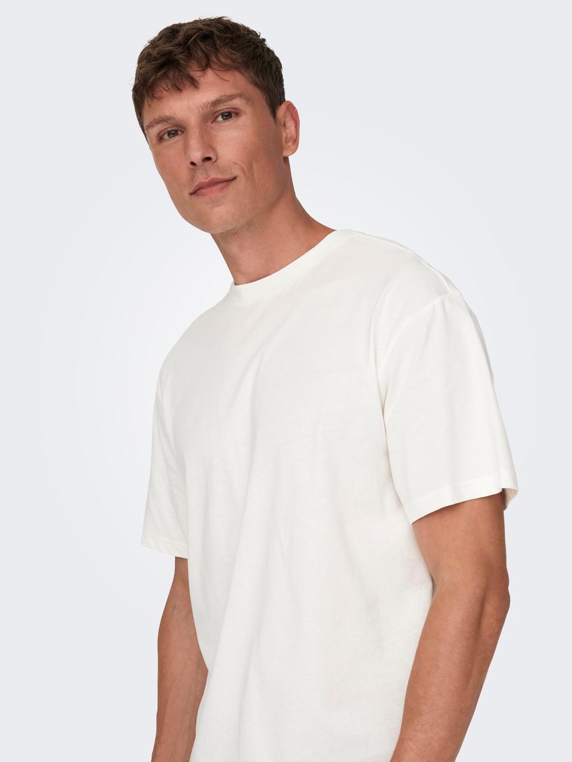 Camiseta Only & Sons Motob Life White - ECRU